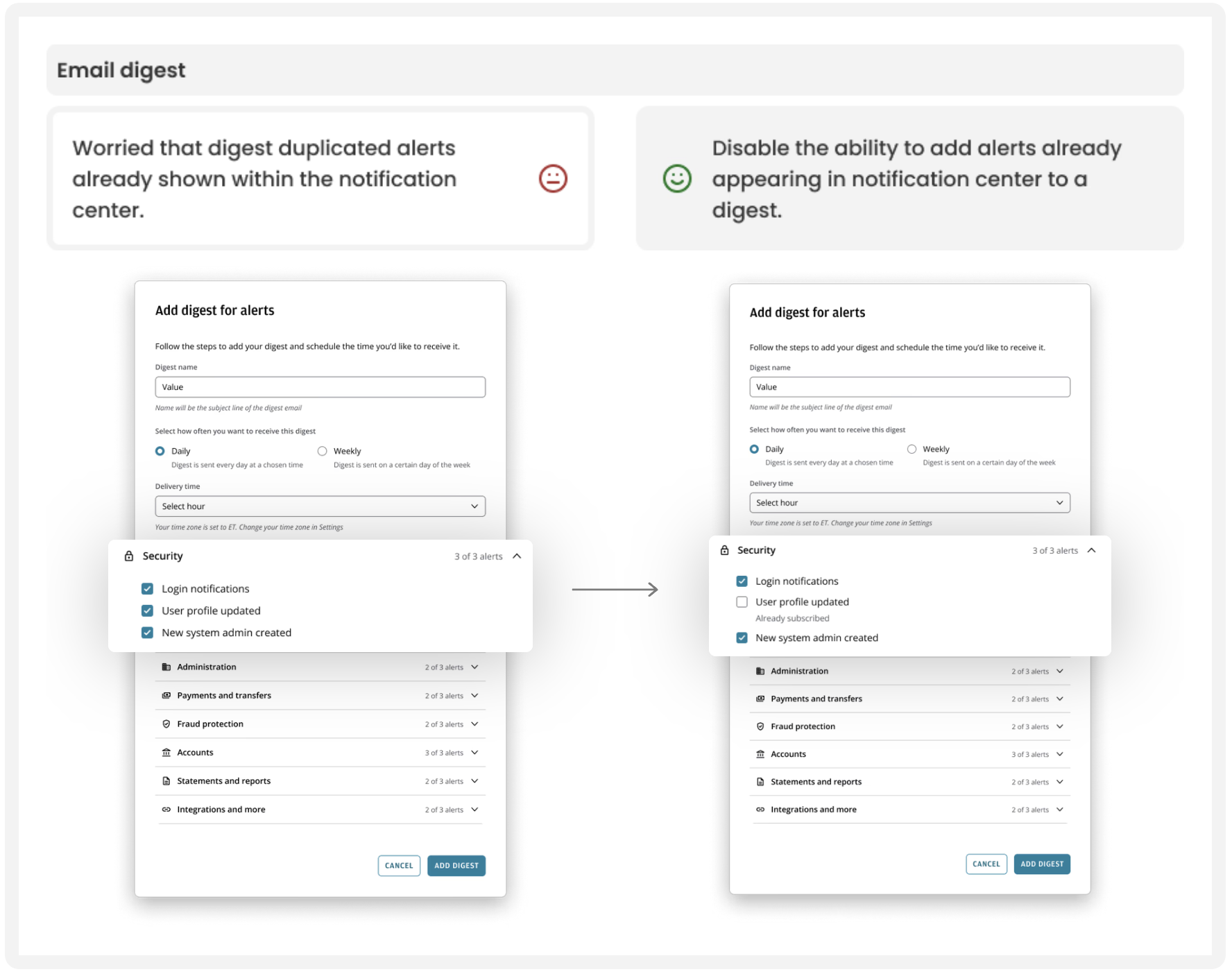 Email digest — usability feedback